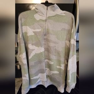 Aerie Oversized Camo Quarter Zip